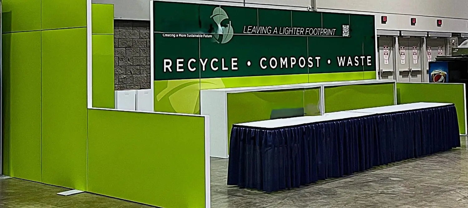 Trade show display built from PVC-free graphic display board